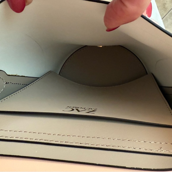 Zac Posen Belay Leather Crossbody, Color is Dark Bellini Color Block, NWT - Picture 7 of 11